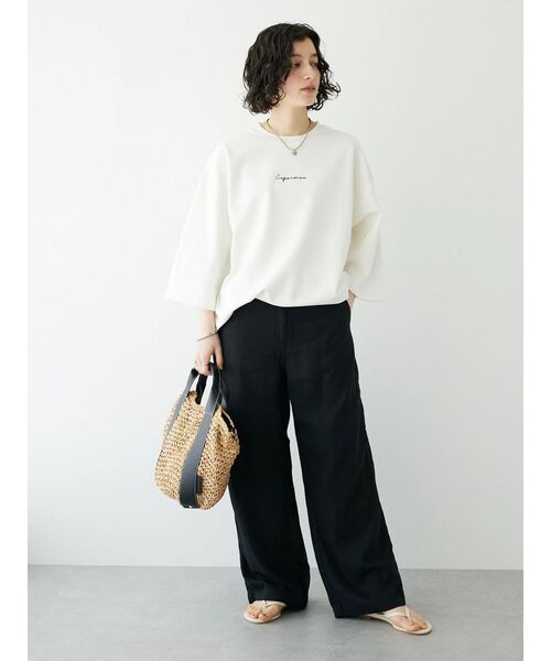 CRAFT STANDARD BOUTIQUE（クラフトスタンダードブティック）の「麻混2WAYサロペットパンツ（その他パンツ・レディース・ブラック・S/M/L）」の2枚目の写真