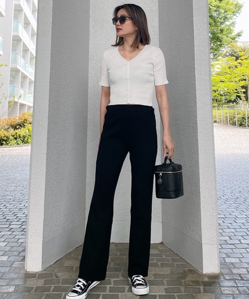 Vicente(ヴィセンテ)の「Stretch summer tops(ニット/セーター・レディース・ホワイト/ブラック・FREE)」の7枚目の写真