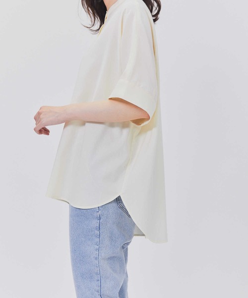 BACK NUMBER(バックナンバー)の「【BACK NUMBER】ドルマン半袖シャツ(シャツ/ブラウス・レディース・ブルー/オフホワイト/ダークグレー・L/M)」の8枚目の写真