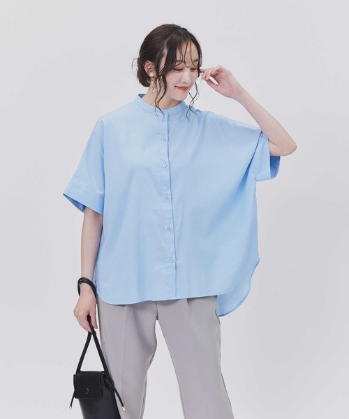 BACK NUMBER(バックナンバー)の「【BACK NUMBER】ドルマン半袖シャツ(シャツ/ブラウス・レディース・ブルー/オフホワイト/ダークグレー・L/M)」の13枚目の写真