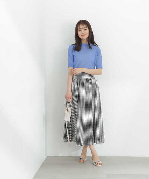 N.（N. Natural Beauty Basic）（エヌエヌナチュラルビューティーベーシック）の「◆シアーシャイン半袖ニット（ニット/セーター・レディース・ブラック/ベージュ/ブルー・MEDIUM）」の22枚目の写真