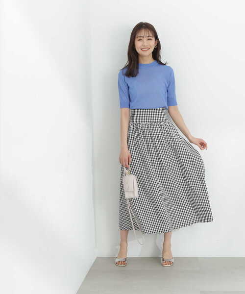 N.（N. Natural Beauty Basic）（エヌエヌナチュラルビューティーベーシック）の「◆シアーシャイン半袖ニット（ニット/セーター・レディース・ブラック/ベージュ/ブルー・MEDIUM）」の21枚目の写真