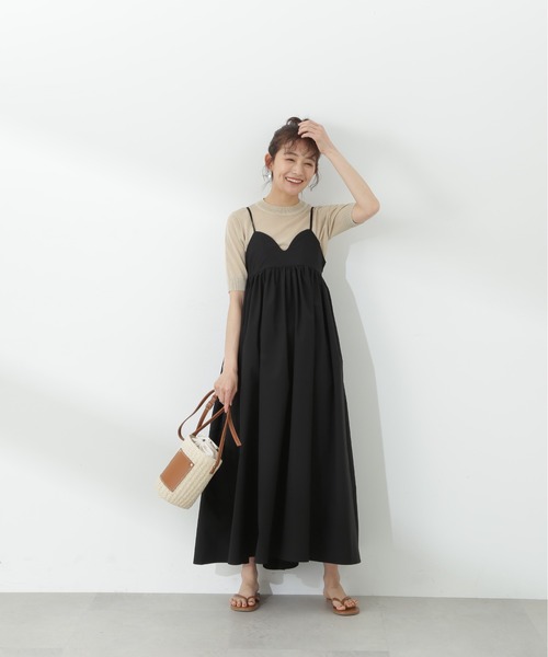 N.（N. Natural Beauty Basic）（エヌエヌナチュラルビューティーベーシック）の「◆シアーシャイン半袖ニット（ニット/セーター・レディース・ブラック/ベージュ/ブルー・MEDIUM）」の12枚目の写真