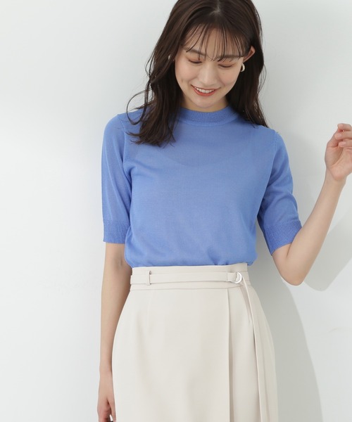 N.（N. Natural Beauty Basic）（エヌエヌナチュラルビューティーベーシック）の「◆シアーシャイン半袖ニット（ニット/セーター・レディース・ブラック/ベージュ/ブルー・MEDIUM）」の7枚目の写真