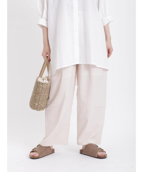 Samansa Mos2（サマンサ モスモス）の「◎サッカーストライプイージーパンツ（その他パンツ・レディース・グリーン/ベージュ/ブルー・F）」の10枚目の写真