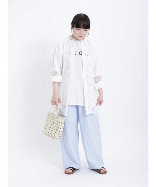 Samansa Mos2（サマンサ モスモス）の「◎サッカーストライプイージーパンツ（その他パンツ・レディース・グリーン/ベージュ/ブルー・F）」の11枚目の写真