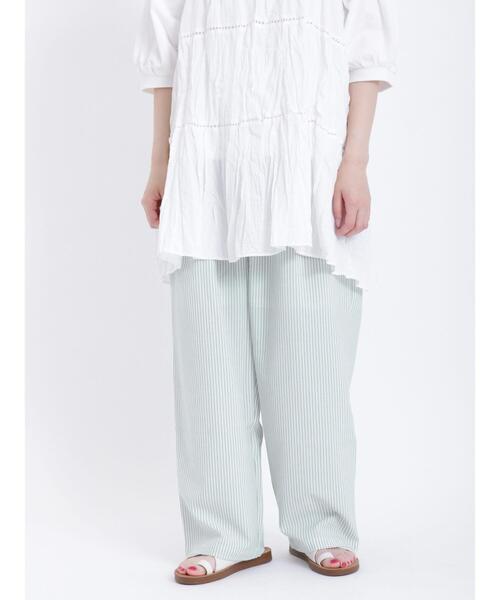 Samansa Mos2（サマンサ モスモス）の「◎サッカーストライプイージーパンツ（その他パンツ・レディース・グリーン/ベージュ/ブルー・F）」の15枚目の写真