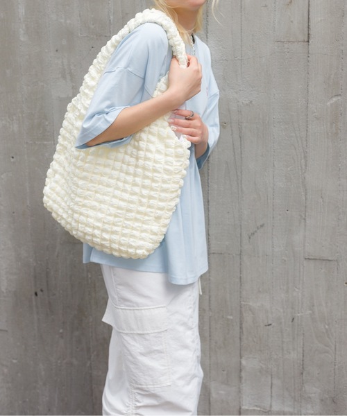 SpRay（スプレイ）の「ぽこぽこトートＢＡＧ（トートバッグ・レディース・アイボリー/ブラック/ホワイト/イエロー・FREE）」の12枚目の写真