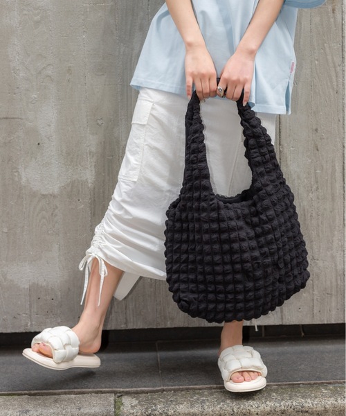 SpRay（スプレイ）の「ぽこぽこトートＢＡＧ（トートバッグ・レディース・アイボリー/ブラック/ホワイト/イエロー・FREE）」の15枚目の写真