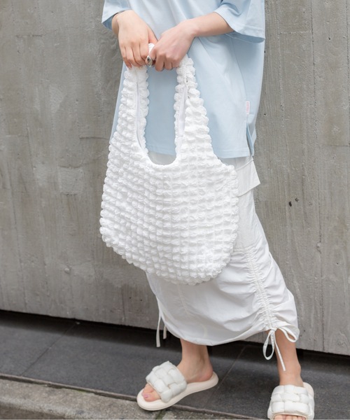 SpRay（スプレイ）の「ぽこぽこトートＢＡＧ（トートバッグ・レディース・アイボリー/ブラック/ホワイト/イエロー・FREE）」の16枚目の写真