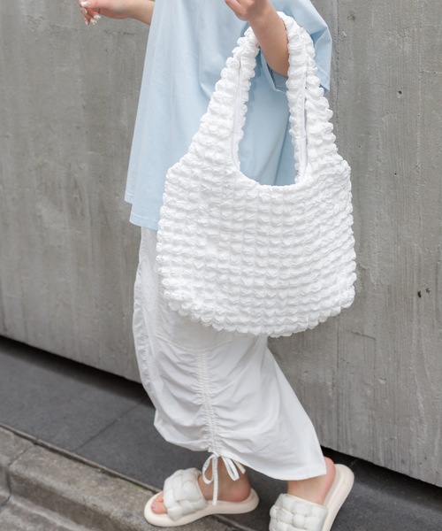 SpRay（スプレイ）の「ぽこぽこトートＢＡＧ（トートバッグ・レディース・アイボリー/ブラック/ホワイト/イエロー・FREE）」の18枚目の写真