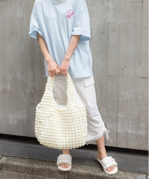 SpRay（スプレイ）の「ぽこぽこトートＢＡＧ（トートバッグ・レディース・アイボリー/ブラック/ホワイト/イエロー・FREE）」の10枚目の写真