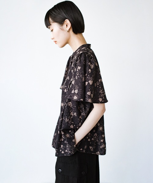 haco!(ハコ)の「みんなの描いたハートが集まって生地ができた!のでブラウス仕立ててみたよ haco! FACTORY with ah(attach heart)!(シャツ/ブラウス・レディース・ブラック系その他・SMALL/MEDIUM/LARGE/X-LARGE)」の6枚目の写真