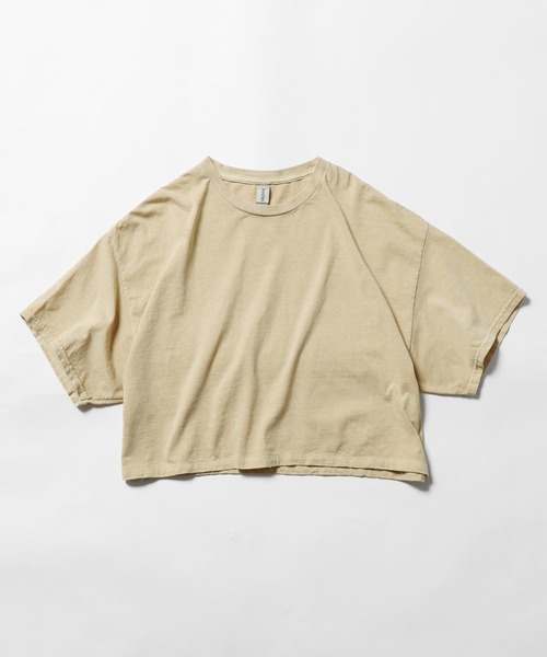 GILDAN(ギルダン)の「ピグメントダイカットオフTシャツ クロップドTシャツ 半袖Tシャツ(Tシャツ/カットソー・レディース・ブラウン/ブラック/ベージュ・FREE)」の12枚目の写真