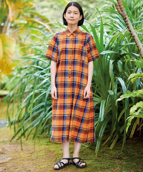 【セール】サニークラウズ ｆｅａｔ． Ｓｈｕｔｔｌｅ Ｎｏｔｅｓ 海に沈む夕日色のワンピース〈レディース〉（ワンピース）｜Sunny clouds（サニークラウズ）