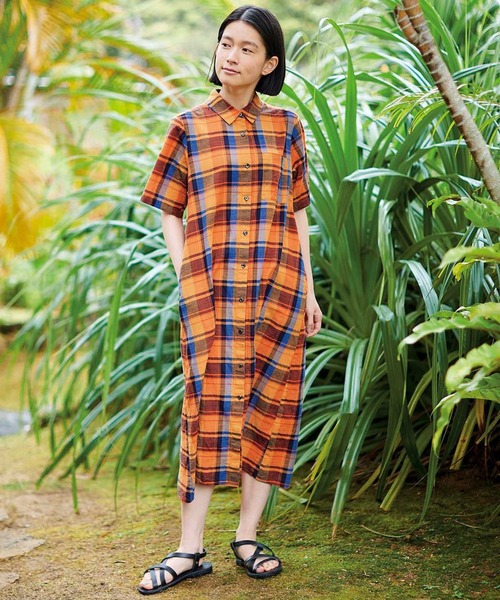 【セール】サニークラウズ ｆｅａｔ． Ｓｈｕｔｔｌｅ Ｎｏｔｅｓ 海に沈む夕日色のワンピース〈レディース〉（ワンピース）｜Sunny clouds（サニークラウズ）