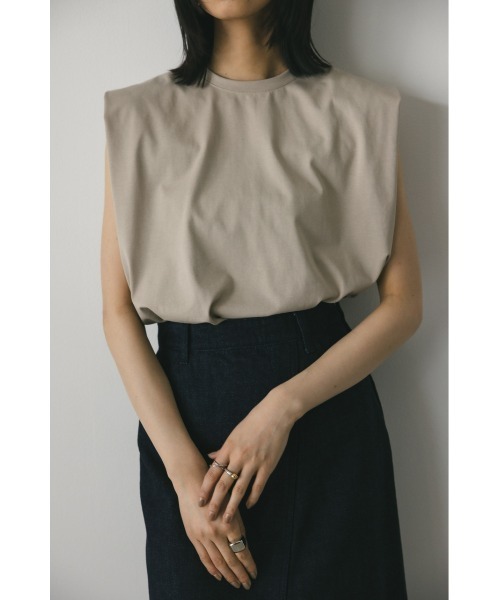 STYLEMIXER（スタイルミキサー）の「ショルダータックタンク（タンクトップ・レディース・ピンク/ホワイト/ブラック/ベージュ・FREE）」の3枚目の写真