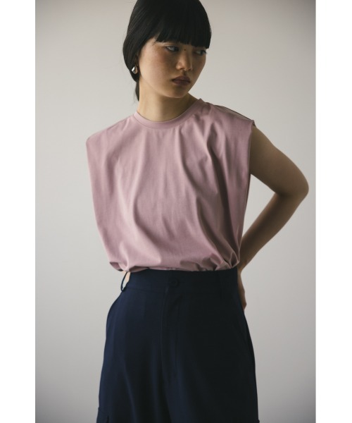 STYLEMIXER（スタイルミキサー）の「ショルダータックタンク（タンクトップ・レディース・ピンク/ホワイト/ブラック/ベージュ・FREE）」の4枚目の写真