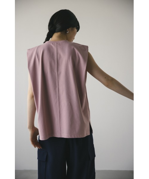 STYLEMIXER（スタイルミキサー）の「ショルダータックタンク（タンクトップ・レディース・ピンク/ホワイト/ブラック/ベージュ・FREE）」の18枚目の写真