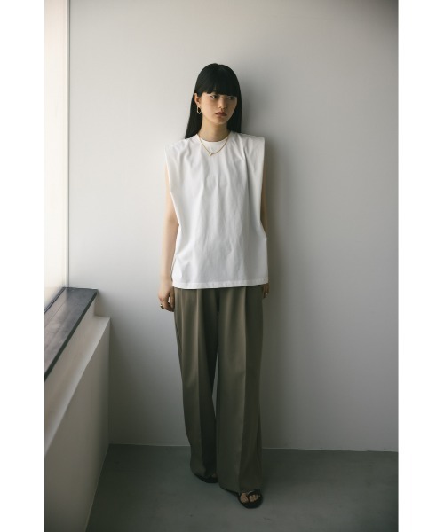 STYLEMIXER（スタイルミキサー）の「ショルダータックタンク（タンクトップ・レディース・ピンク/ホワイト/ブラック/ベージュ・FREE）」の15枚目の写真