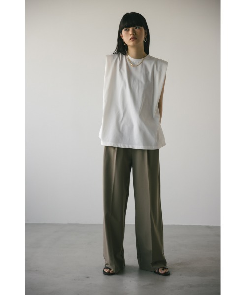 STYLEMIXER（スタイルミキサー）の「ショルダータックタンク（タンクトップ・レディース・ピンク/ホワイト/ブラック/ベージュ・FREE）」の12枚目の写真