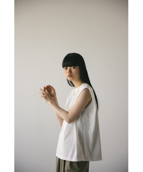 STYLEMIXER（スタイルミキサー）の「ショルダータックタンク（タンクトップ・レディース・ピンク/ホワイト/ブラック/ベージュ・FREE）」の5枚目の写真