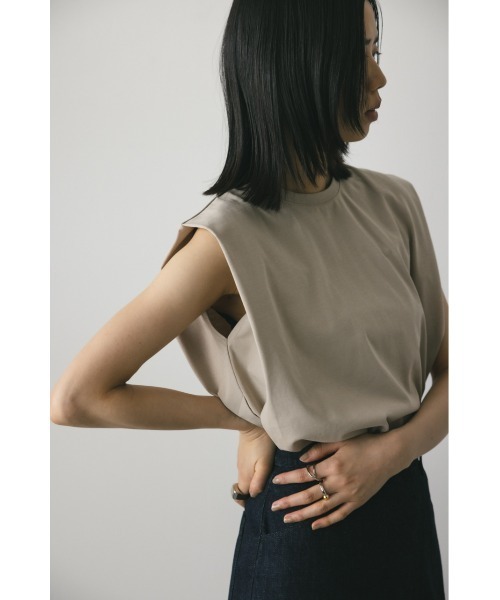 STYLEMIXER（スタイルミキサー）の「ショルダータックタンク（タンクトップ・レディース・ピンク/ホワイト/ブラック/ベージュ・FREE）」の14枚目の写真