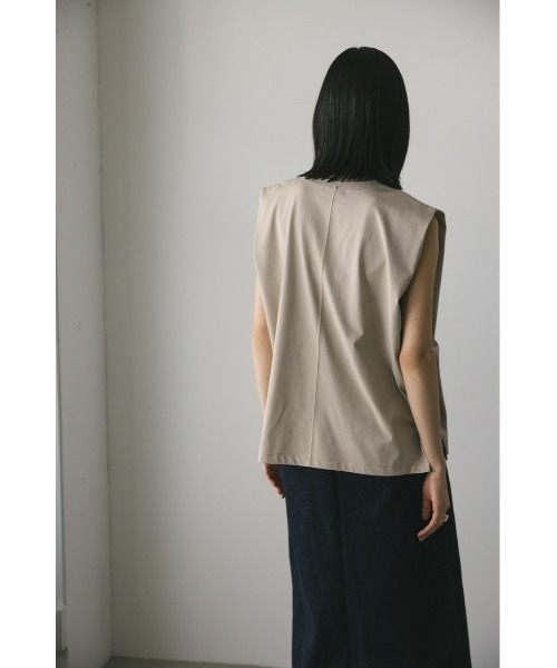 STYLEMIXER（スタイルミキサー）の「ショルダータックタンク（タンクトップ・レディース・ピンク/ホワイト/ブラック/ベージュ・FREE）」の8枚目の写真