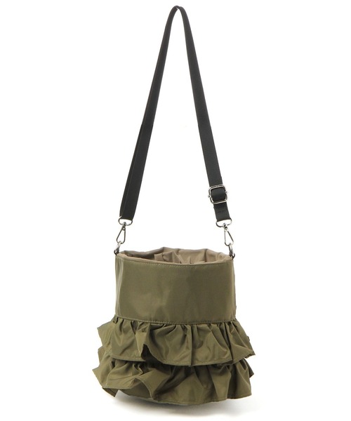 saloon(サルーン)の「SALOON(サルーン)/《再入荷》フリルショルダー マチあり(ショルダーバッグ・レディース・ブラック系その他/カーキ/ブラック/ゴールド/シルバー/ブラック系その他2/ベージュ・FREE)」の5枚目の写真