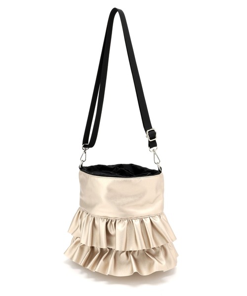 saloon(サルーン)の「SALOON(サルーン)/《再入荷》フリルショルダー マチあり(ショルダーバッグ・レディース・ブラック系その他/カーキ/ブラック/ゴールド/シルバー/ブラック系その他2/ベージュ・FREE)」の7枚目の写真