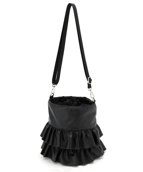 saloon(サルーン)の「SALOON(サルーン)/《再入荷》フリルショルダー マチあり(ショルダーバッグ・レディース・ブラック系その他/カーキ/ブラック/ゴールド/シルバー/ブラック系その他2/ベージュ・FREE)」の1枚目の写真