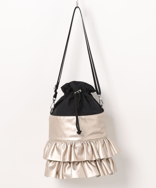 saloon(サルーン)の「SALOON(サルーン)/《再入荷》フリルショルダー マチあり(ショルダーバッグ・レディース・ブラック系その他/カーキ/ブラック/ゴールド/シルバー/ブラック系その他2/ベージュ・FREE)」の20枚目の写真