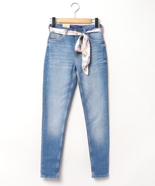 SCOTCH&SODA(スコッチアンドソーダ)の「【SCOTCH & SODA】スカーフベルト付きスキニーデニムパンツ(デニムパンツ・レディース・スカイブルー・2)」の1枚目の写真