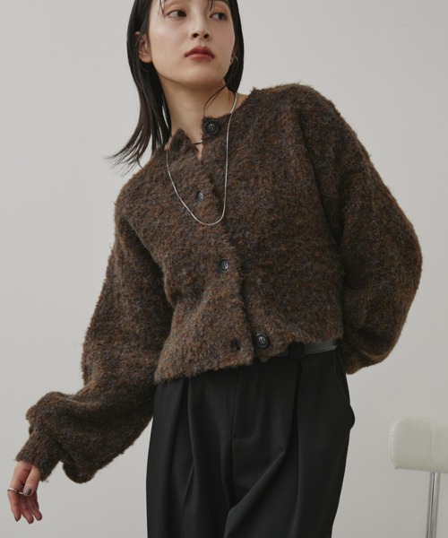 ハウント　ブークレカーディガン グッチ ウール カーディガン S レディース ブラウン 713300 GG