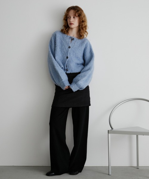 Aunt Marie's(アントマリーズ)の「【前後2WAY】ミックスブークレニットカーディガン(ニット/セーター・レディース・チャコールグレー/ライトグレー/ピンク/ブルー/ライトピンク/ホワイト/イエロー/キャメル/ブラウン/ブラック・FREE)」の13枚目の写真