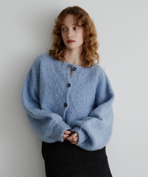 Aunt Marie's(アントマリーズ)の「【前後2WAY】ミックスブークレニットカーディガン(ニット/セーター・レディース・チャコールグレー/ライトグレー/ピンク/ブルー/ライトピンク/ホワイト/イエロー/キャメル/ブラウン/ブラック・FREE)」の18枚目の写真