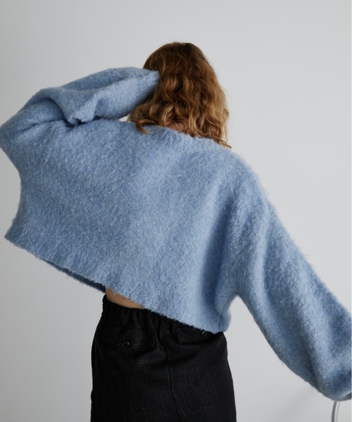 Aunt Marie's(アントマリーズ)の「【前後2WAY】ミックスブークレニットカーディガン(ニット/セーター・レディース・チャコールグレー/ライトグレー/ピンク/ブルー/ライトピンク/ホワイト/イエロー/キャメル/ブラウン/ブラック・FREE)」の15枚目の写真