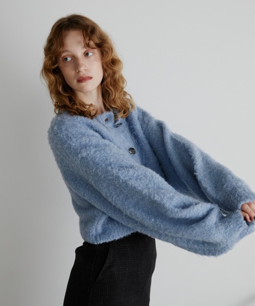 Aunt Marie's(アントマリーズ)の「【前後2WAY】ミックスブークレニットカーディガン(ニット/セーター・レディース・チャコールグレー/ライトグレー/ピンク/ブルー/ライトピンク/ホワイト/イエロー/キャメル/ブラウン/ブラック・FREE)」の17枚目の写真