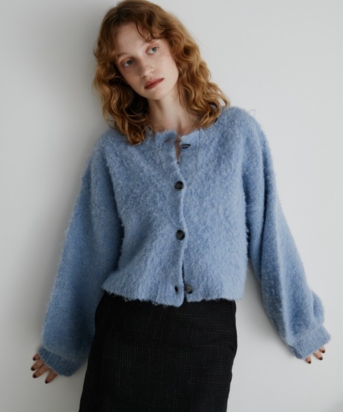 Aunt Marie's(アントマリーズ)の「【前後2WAY】ミックスブークレニットカーディガン(ニット/セーター・レディース・チャコールグレー/ライトグレー/ピンク/ブルー/ライトピンク/ホワイト/イエロー/キャメル/ブラウン/ブラック・FREE)」の20枚目の写真