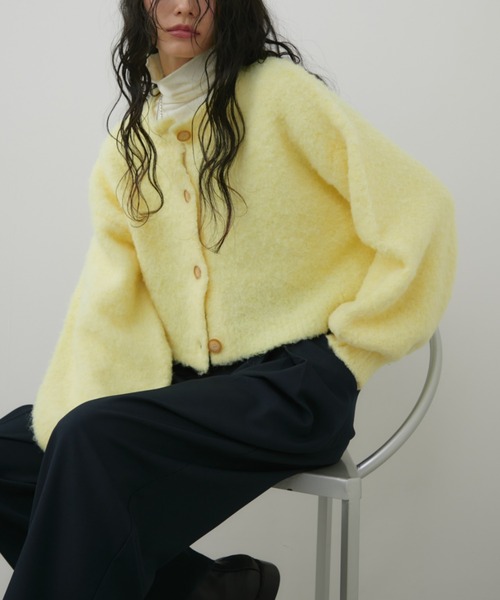 前後2WAY】ミックスブークレニットカーディガン（ニット/セーター