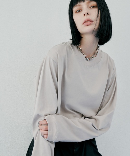 アイケーイー ロンT White 白 AIVER（アイバー）の「AIVER 16/-ウォッシュ天竺クロップドロン