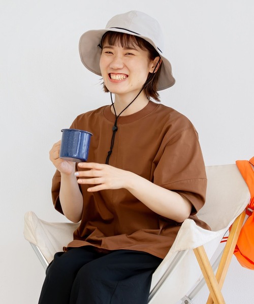 studio CLIP（スタディオクリップ）の「【接触冷感/紫外線防止】ニットリブ付きコクーンスリーブプルオーバー（Tシャツ/カットソー・レディース・オフホワイト/ブラウン/ベージュ/ピンク・FREE）」の2枚目の写真