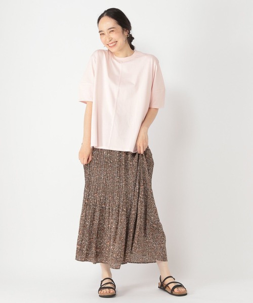 studio CLIP（スタディオクリップ）の「【接触冷感/紫外線防止】ニットリブ付きコクーンスリーブプルオーバー（Tシャツ/カットソー・レディース・オフホワイト/ブラウン/ベージュ/ピンク・FREE）」の18枚目の写真