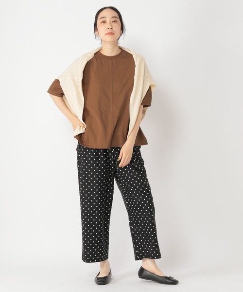 studio CLIP（スタディオクリップ）の「【接触冷感/紫外線防止】ニットリブ付きコクーンスリーブプルオーバー（Tシャツ/カットソー・レディース・オフホワイト/ブラウン/ベージュ/ピンク・FREE）」の10枚目の写真