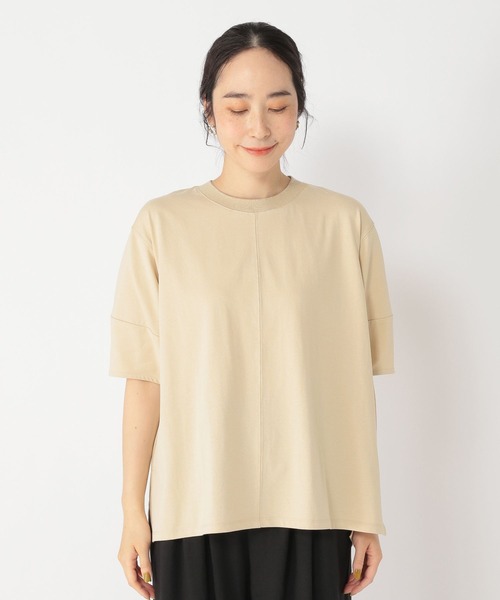 studio CLIP（スタディオクリップ）の「【接触冷感/紫外線防止】ニットリブ付きコクーンスリーブプルオーバー（Tシャツ/カットソー・レディース・オフホワイト/ブラウン/ベージュ/ピンク・FREE）」の15枚目の写真