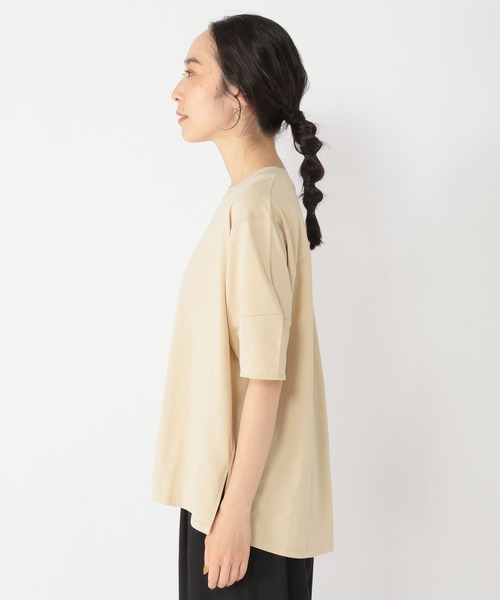 studio CLIP（スタディオクリップ）の「【接触冷感/紫外線防止】ニットリブ付きコクーンスリーブプルオーバー（Tシャツ/カットソー・レディース・オフホワイト/ブラウン/ベージュ/ピンク・FREE）」の7枚目の写真