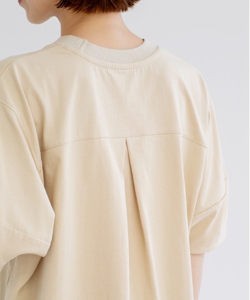 studio CLIP（スタディオクリップ）の「【接触冷感/紫外線防止】ニットリブ付きコクーンスリーブプルオーバー（Tシャツ/カットソー・レディース・オフホワイト/ブラウン/ベージュ/ピンク・FREE）」の14枚目の写真