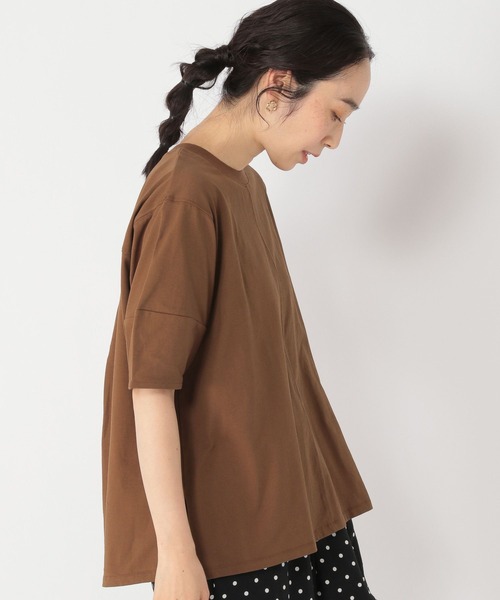 studio CLIP（スタディオクリップ）の「【接触冷感/紫外線防止】ニットリブ付きコクーンスリーブプルオーバー（Tシャツ/カットソー・レディース・オフホワイト/ブラウン/ベージュ/ピンク・FREE）」の20枚目の写真