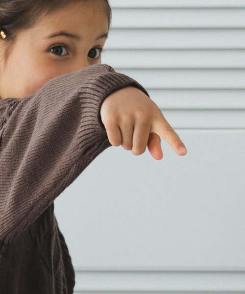 pairmanon（ペアマノン）の「【かぞくおそろい】ニット 求心柄 ケーブル編み プルオーバー（ニット/セーター・キッズ・チャコールグレー/ベージュ/ブラウン/レッド/ブルー/アイボリー・XS/M/S/L）」の11枚目の写真