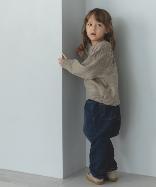 pairmanon（ペアマノン）の「【かぞくおそろい】ニット 求心柄 ケーブル編み プルオーバー（ニット/セーター・キッズ・チャコールグレー/ベージュ/ブラウン/レッド/ブルー/アイボリー・XS/M/S/L）」の14枚目の写真